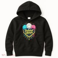 Baseball Life Style Ice Cream Drip Kids Hoodie thumb 0
