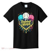 Baseball Life Style Ice Cream Drip Kids T-Shirt thumb 0