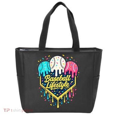 Baseball Life Style Ice Cream Drip Tote Bag