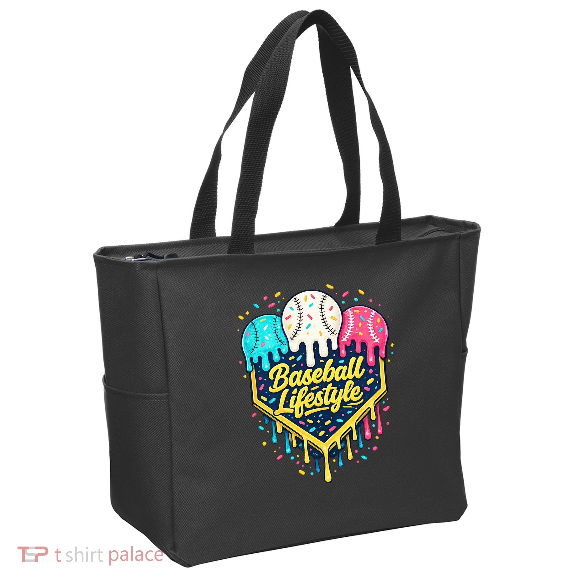 Baseball Life Style Ice Cream Drip Tote Bag