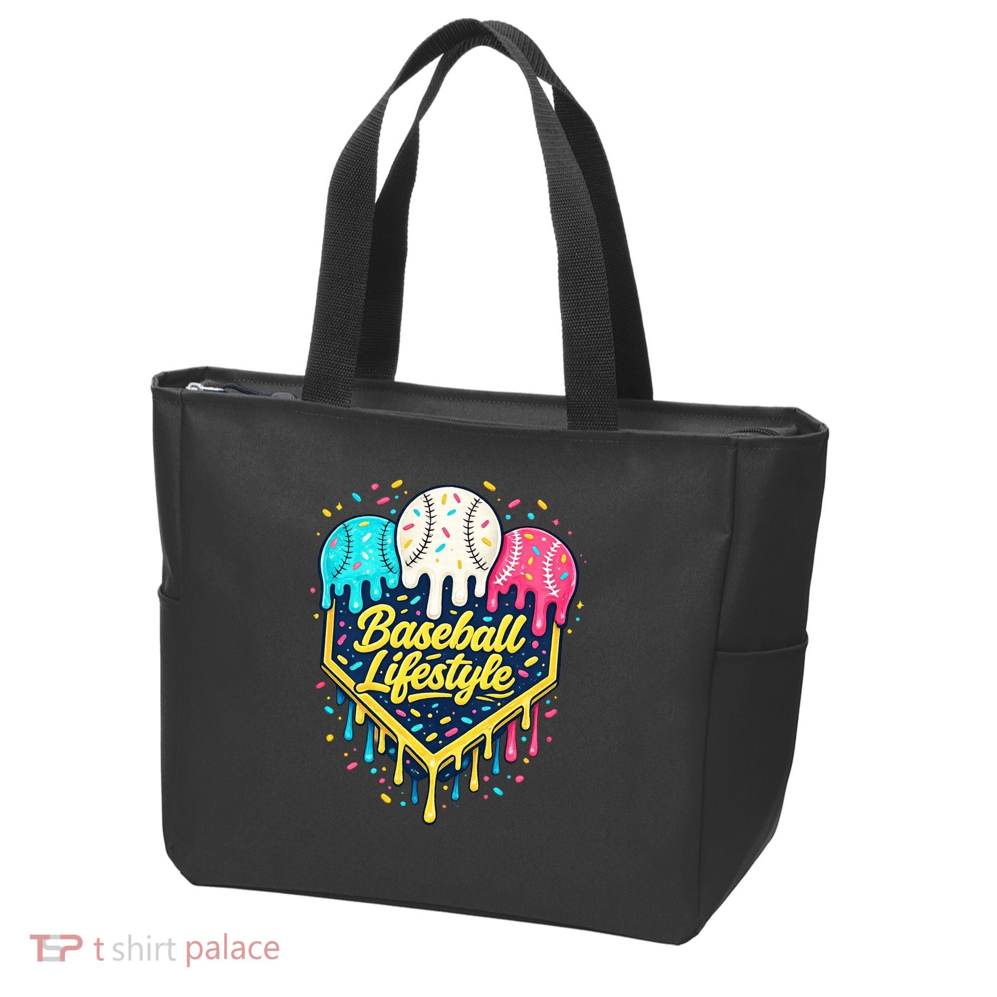Baseball Life Style Ice Cream Drip Tote Bag