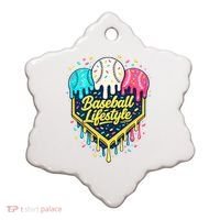 Baseball Life Style Ice Cream Drip Ceramic Ornament thumb 0