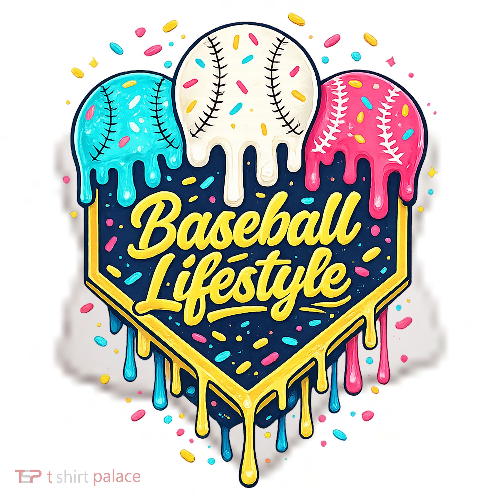 Baseball Life Style Ice Cream Drip Ceramic Ornament