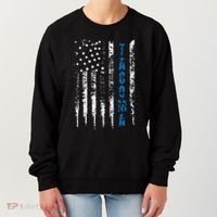 Blue Line Tacoma Distressed National Police Week Women's Sweatshirt thumb 0