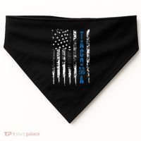 Blue Line Tacoma Distressed National Police Week USA-Made Doggie Bandana thumb 0