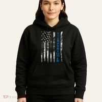 Blue Line Tacoma Distressed National Police Week Hoodie thumb 5