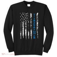 Blue Line Tacoma Distressed National Police Week Sweatshirt thumb 0
