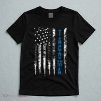 Blue Line Tacoma Distressed National Police Week T-Shirt thumb 5