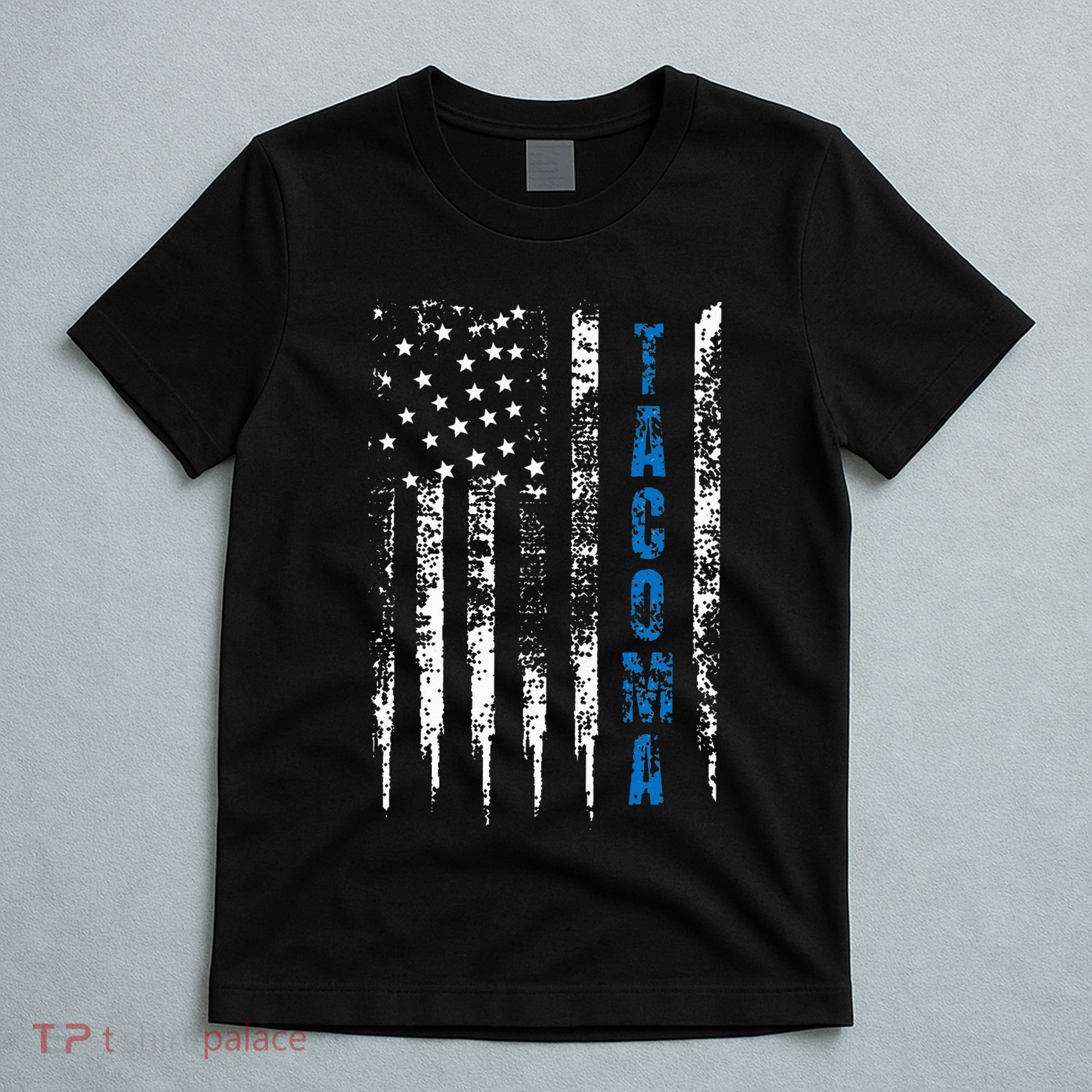 Blue Line Tacoma Distressed National Police Week T-Shirt