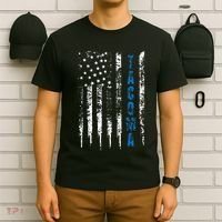 Blue Line Tacoma Distressed National Police Week T-Shirt thumb 6
