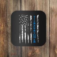 Blue Line Tacoma Distressed National Police Week Coaster thumb 0