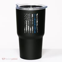Blue Line Tacoma Distressed National Police Week Tumbler thumb 0