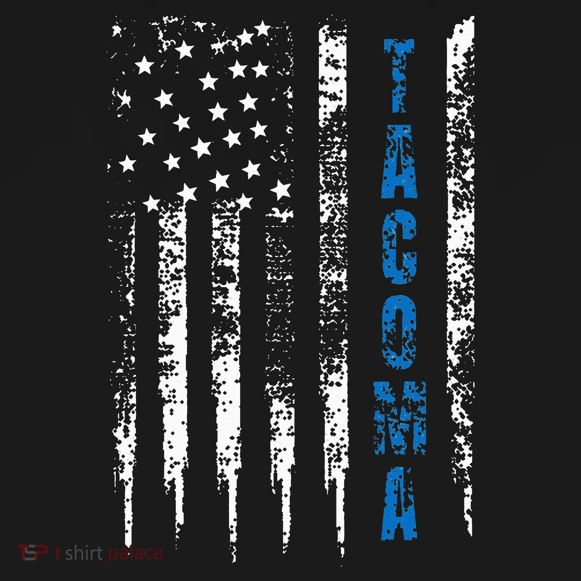 Blue Line Tacoma Distressed National Police Week Mousepad