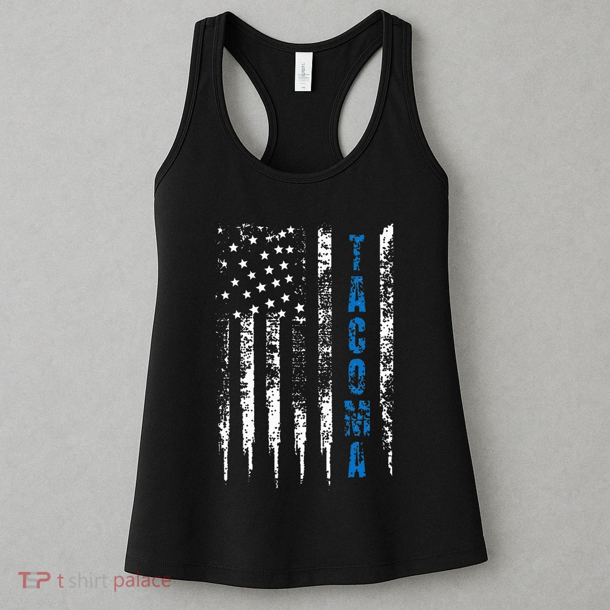 Blue Line Tacoma Distressed National Police Week Women's Tank Top