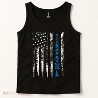 Blue Line Tacoma Distressed National Police Week Tank Top thumb 2