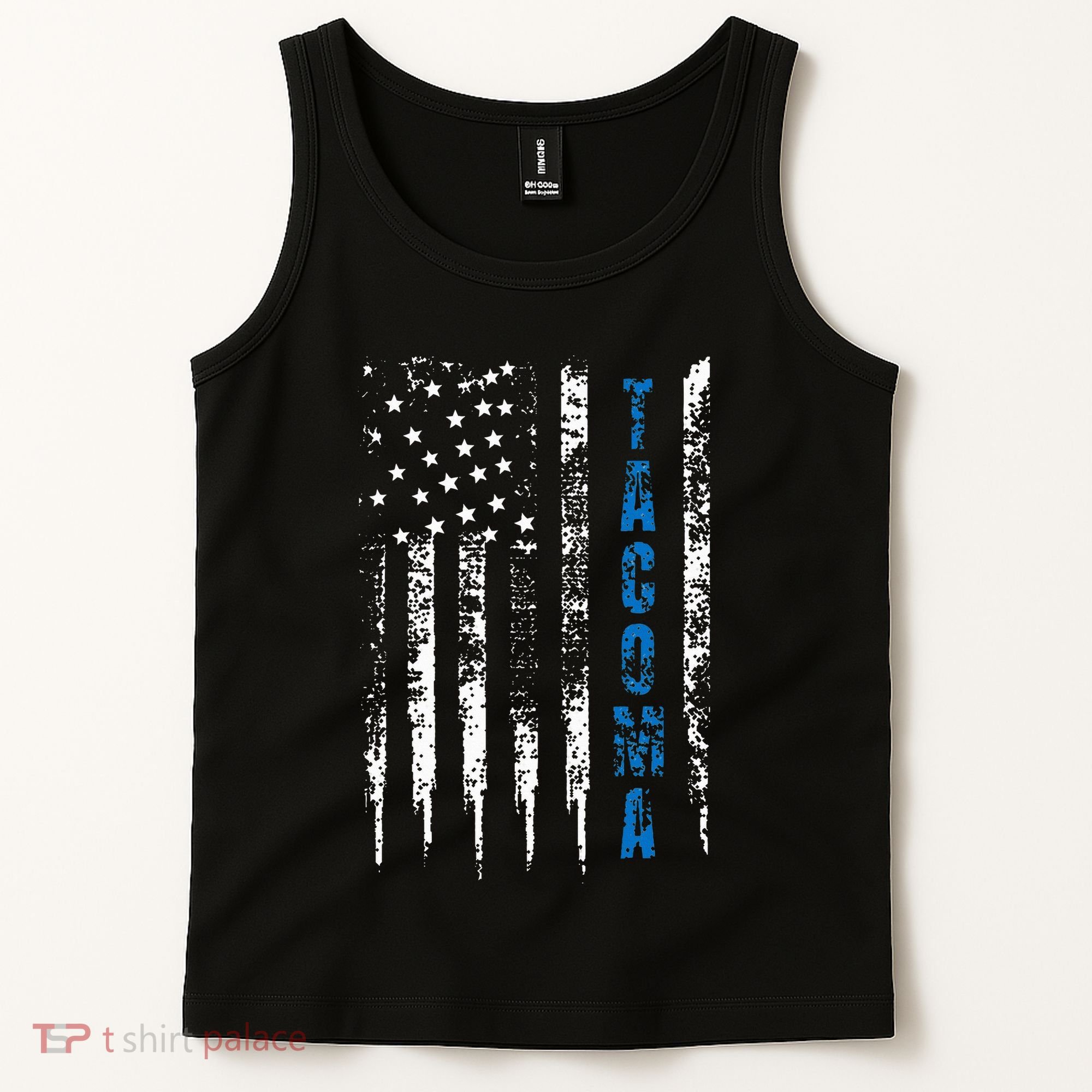 Blue Line Tacoma Distressed National Police Week Tank Top