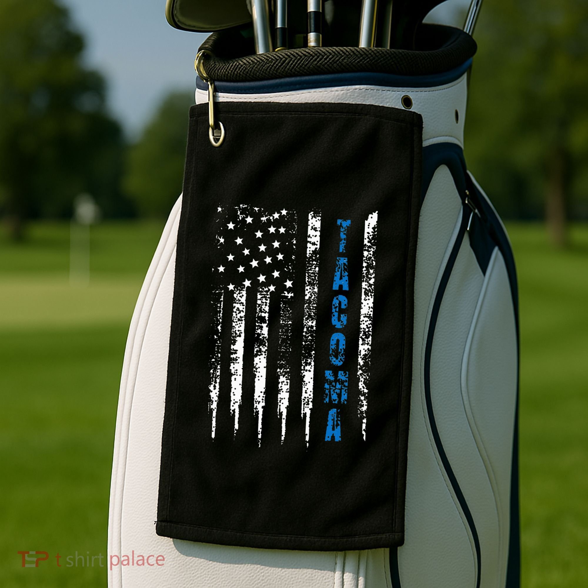 Blue Line Tacoma Distressed National Police Week Golf Towel