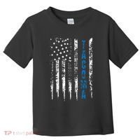 Blue Line Tacoma Distressed National Police Week Toddler T-Shirt thumb 0