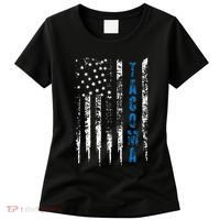 Blue Line Tacoma Distressed National Police Week Women's T-Shirt thumb 0