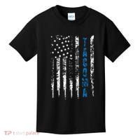 Blue Line Tacoma Distressed National Police Week Kids T-Shirt thumb 0