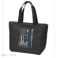 Blue Line Tacoma Distressed National Police Week Tote Bag thumb 3
