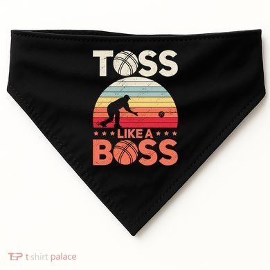 Bocce Legend Toss Like A Boss Funny Bocce Ball Cute Gift USA-Made Doggie Bandana