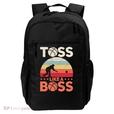 Bocce Legend Toss Like A Boss Funny Bocce Ball Cute Gift Backpack