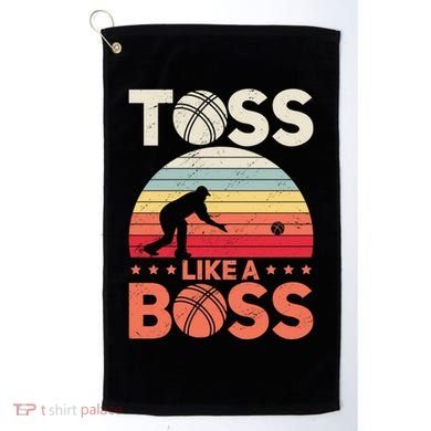 Bocce Legend Toss Like A Boss Funny Bocce Ball Cute Gift Golf Towel