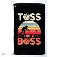 Bocce Legend Toss Like A Boss Funny Bocce Ball Cute Gift Golf Towel thumb 0