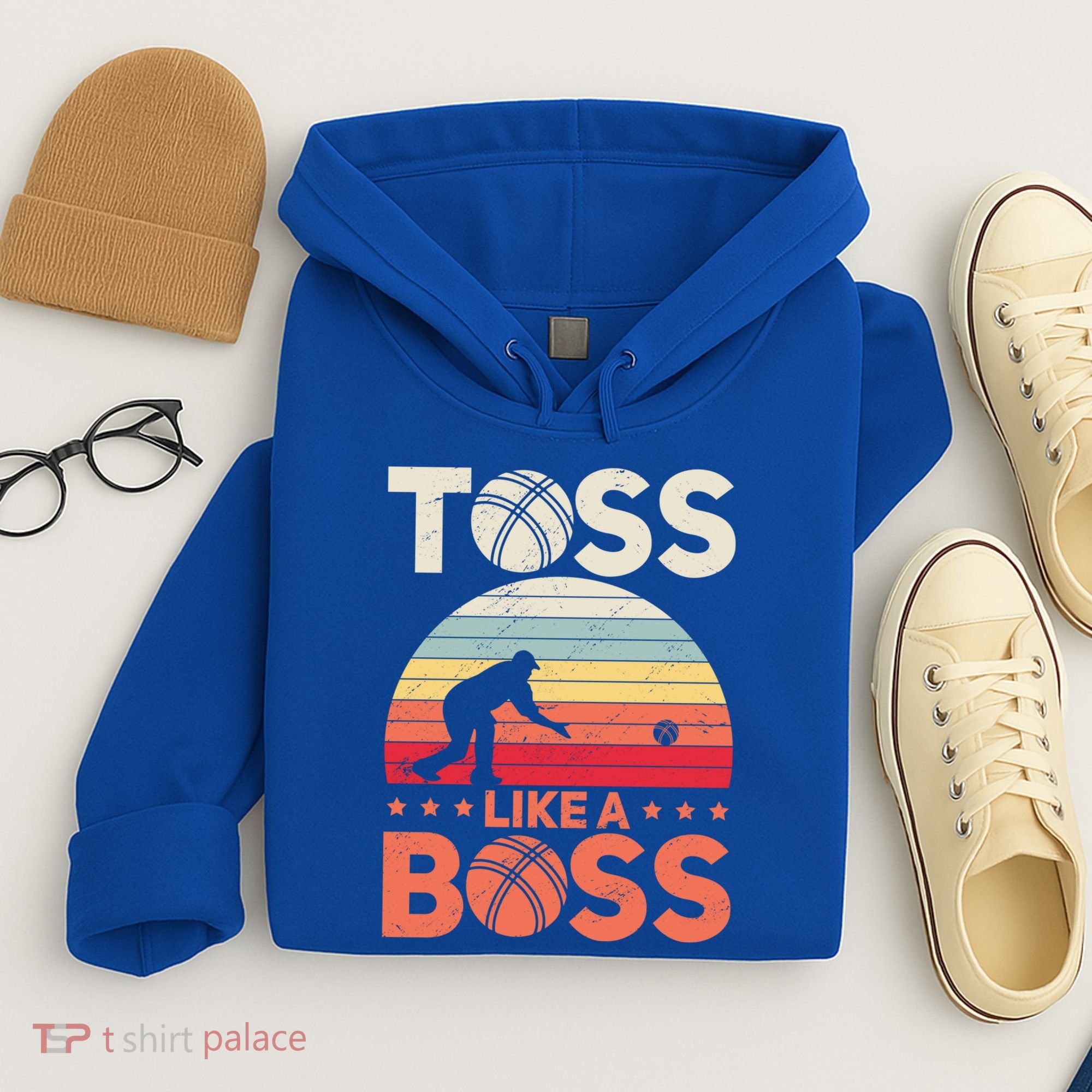 Bocce Legend Toss Like A Boss Funny Bocce Ball Cute Gift Hoodie