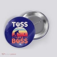 Bocce Legend Toss Like A Boss Funny Bocce Ball Cute Gift Button thumb 0
