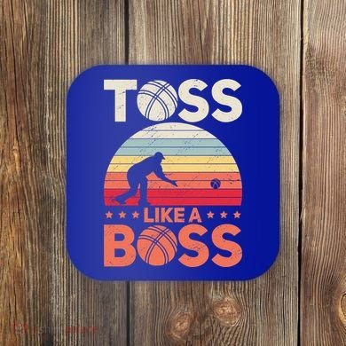 Bocce Legend Toss Like A Boss Funny Bocce Ball Cute Gift Coaster