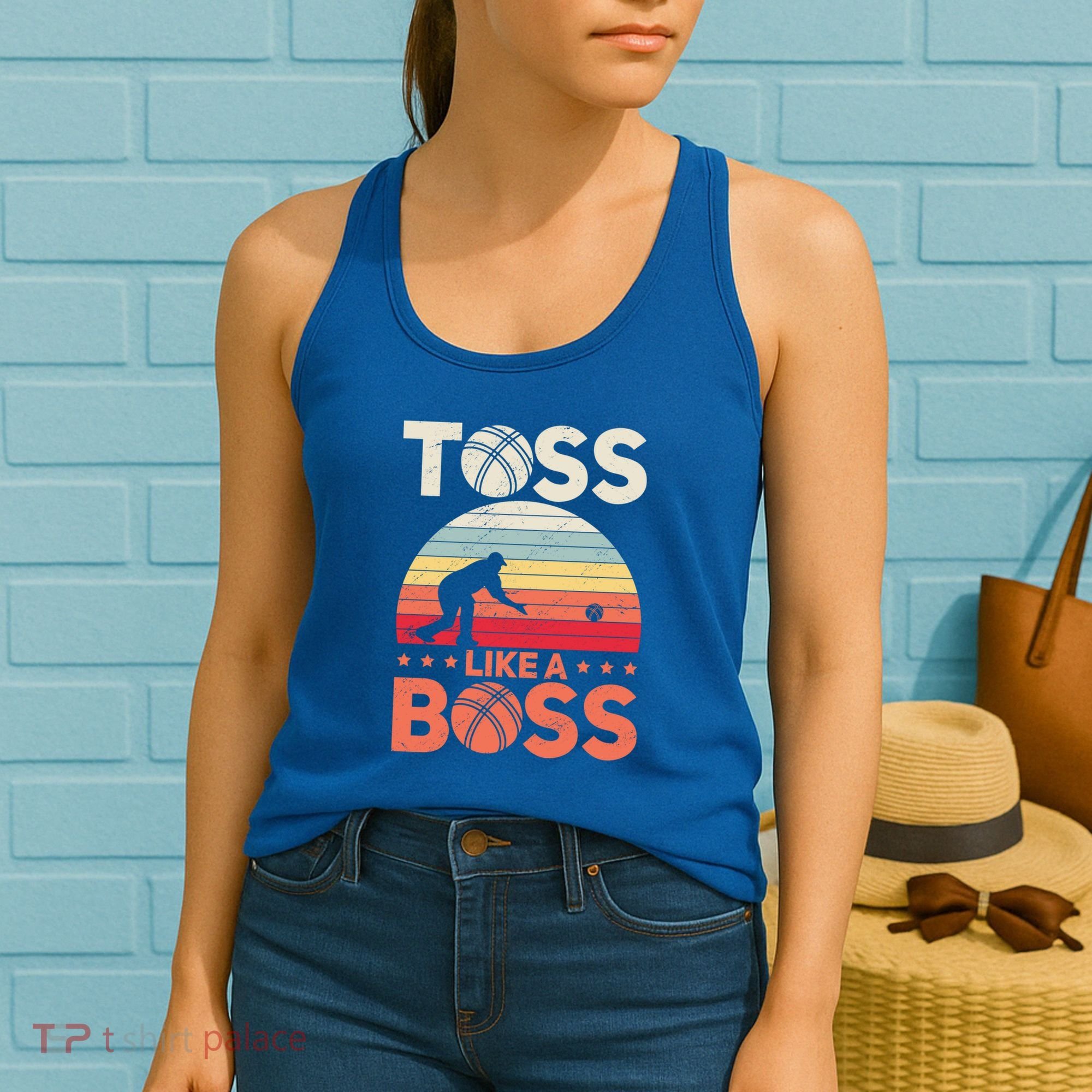 Bocce Legend Toss Like A Boss Funny Bocce Ball Cute Gift Women's Tank Top