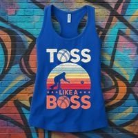 Bocce Legend Toss Like A Boss Funny Bocce Ball Cute Gift Women's Tank Top thumb 3