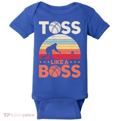 Bocce Legend Toss Like A Boss Funny Bocce Ball Cute Gift Baby Bodysuit