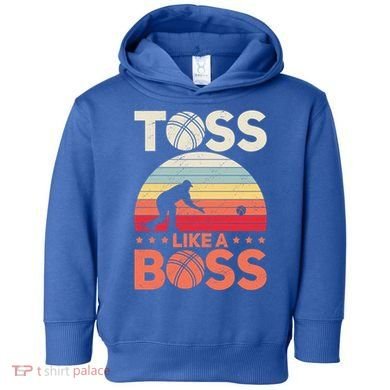Bocce Legend Toss Like A Boss Funny Bocce Ball Cute Gift Toddler Hoodie