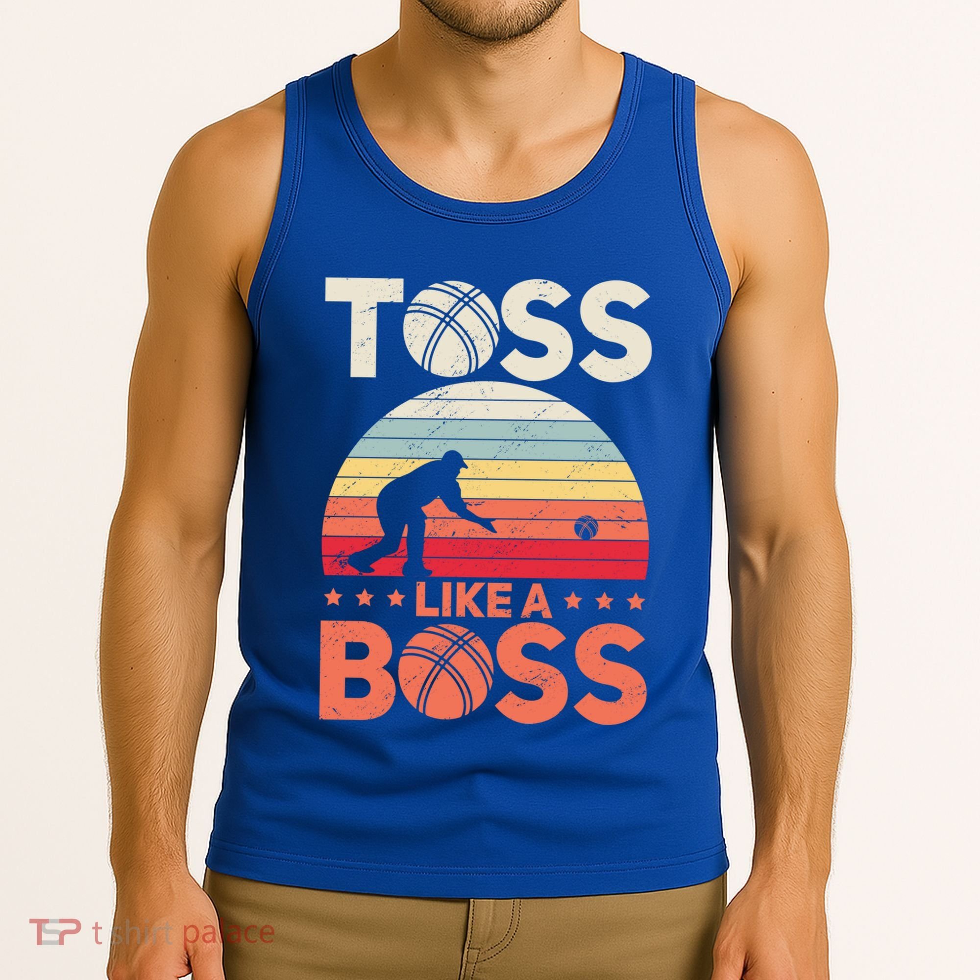 Bocce Legend Toss Like A Boss Funny Bocce Ball Cute Gift Tank Top