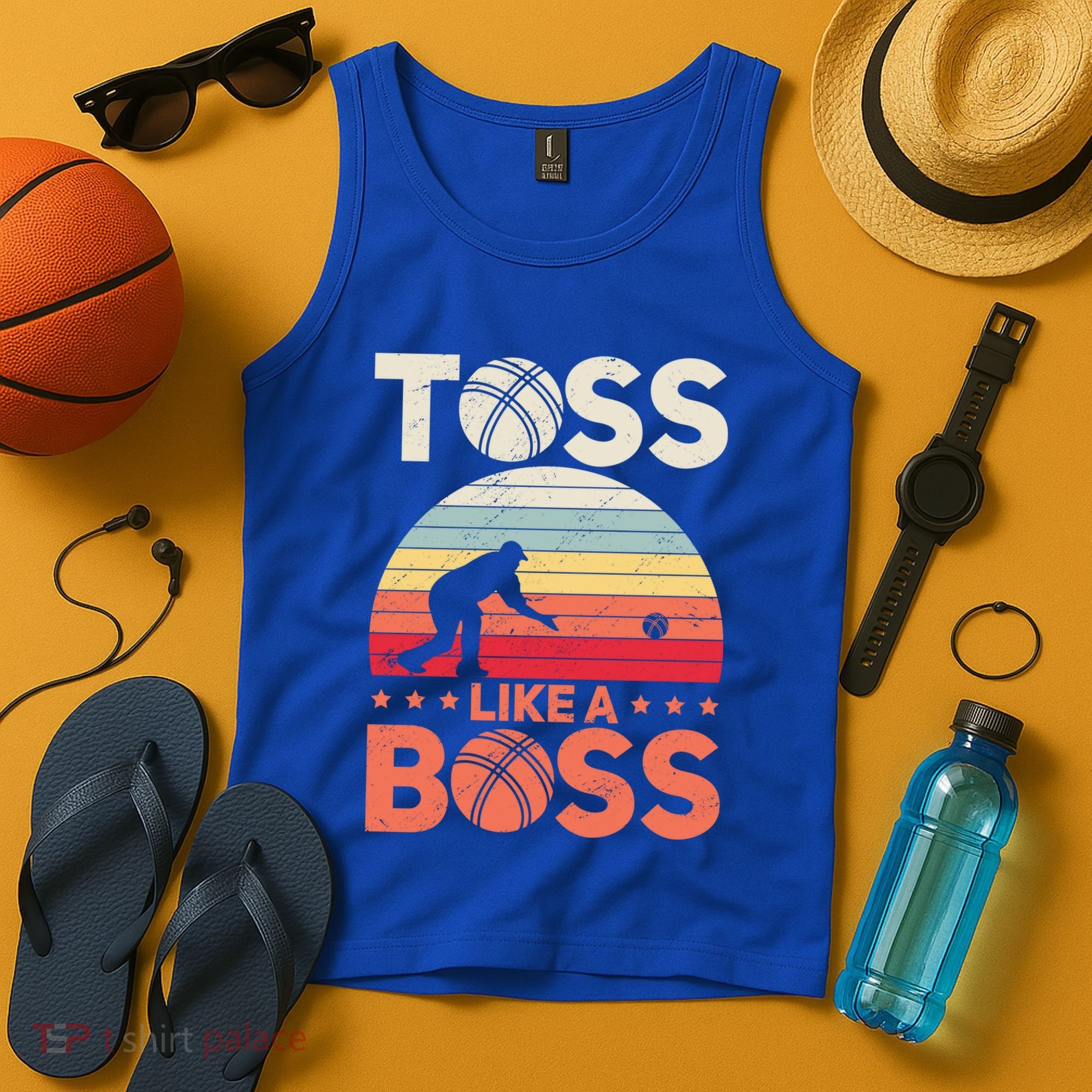 Bocce Legend Toss Like A Boss Funny Bocce Ball Cute Gift Tank Top