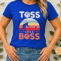 Bocce Legend Toss Like A Boss Funny Bocce Ball Cute Gift Women's T-Shirt thumb 2