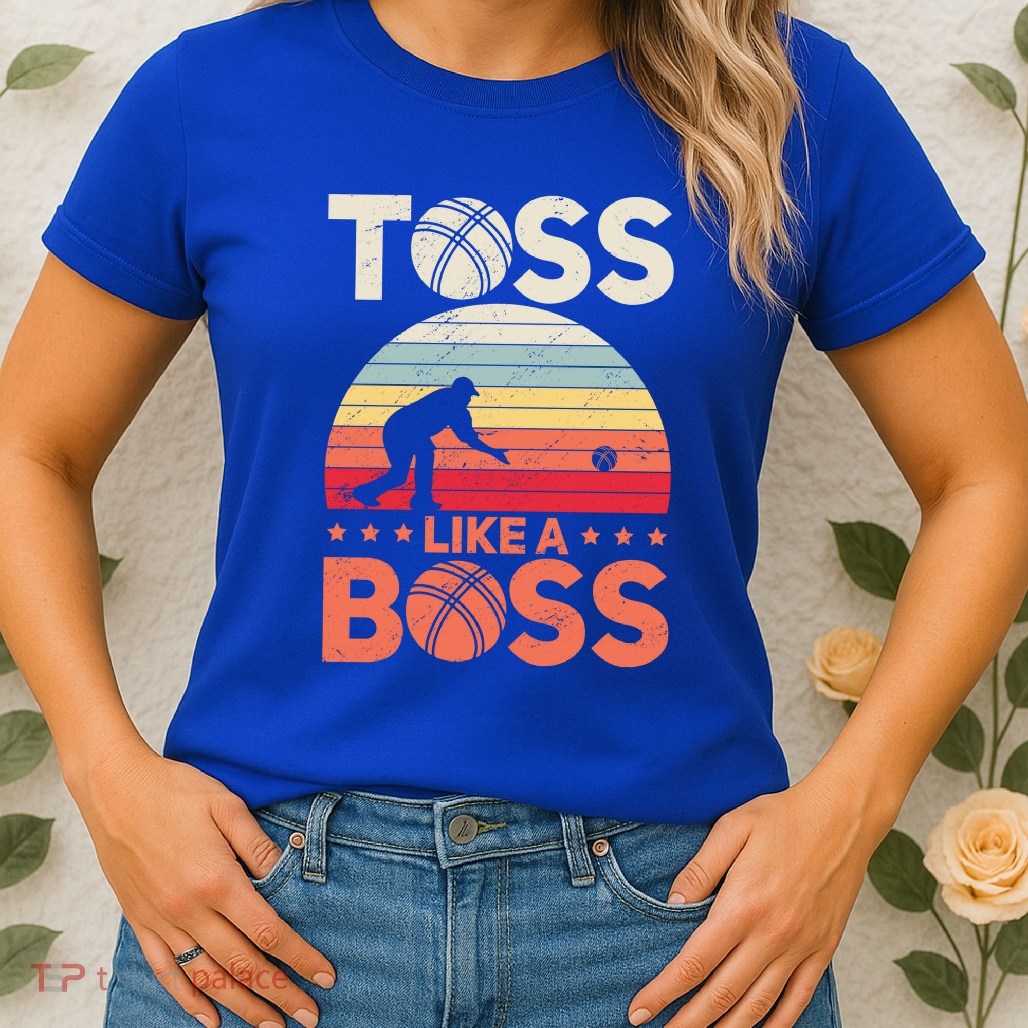 Bocce Legend Toss Like A Boss Funny Bocce Ball Cute Gift Women's T-Shirt