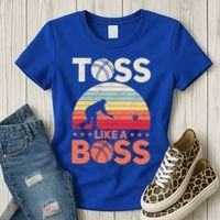 Bocce Legend Toss Like A Boss Funny Bocce Ball Cute Gift Women's T-Shirt thumb 3