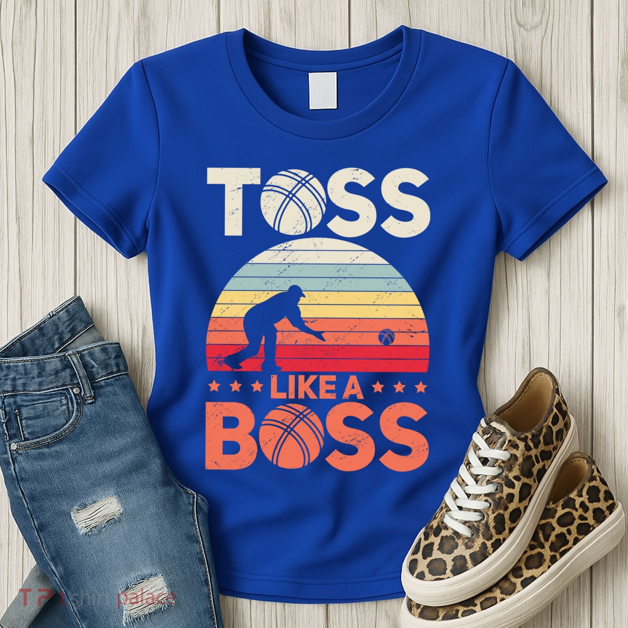 Bocce Legend Toss Like A Boss Funny Bocce Ball Cute Gift Women's T-Shirt