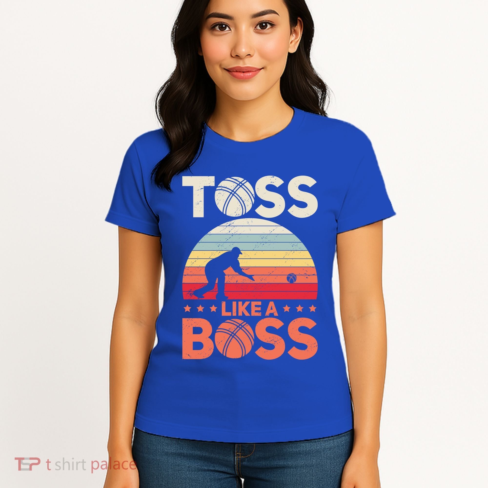 Bocce Legend Toss Like A Boss Funny Bocce Ball Cute Gift Women's T-Shirt