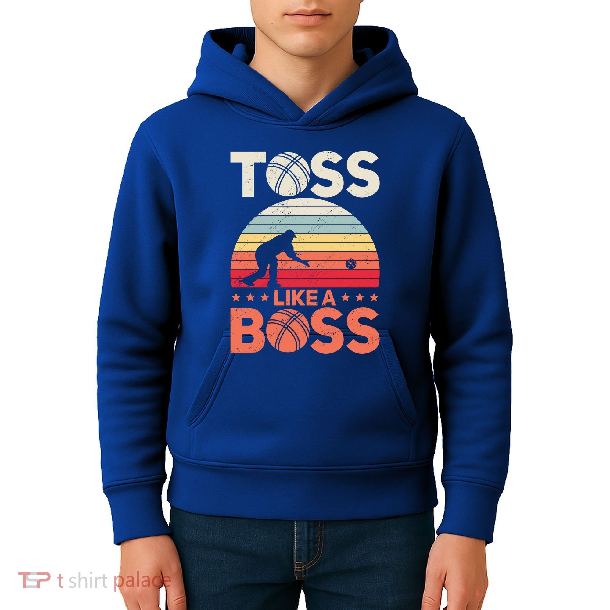 Bocce Legend Toss Like A Boss Funny Bocce Ball Cute Gift Kids Hoodie