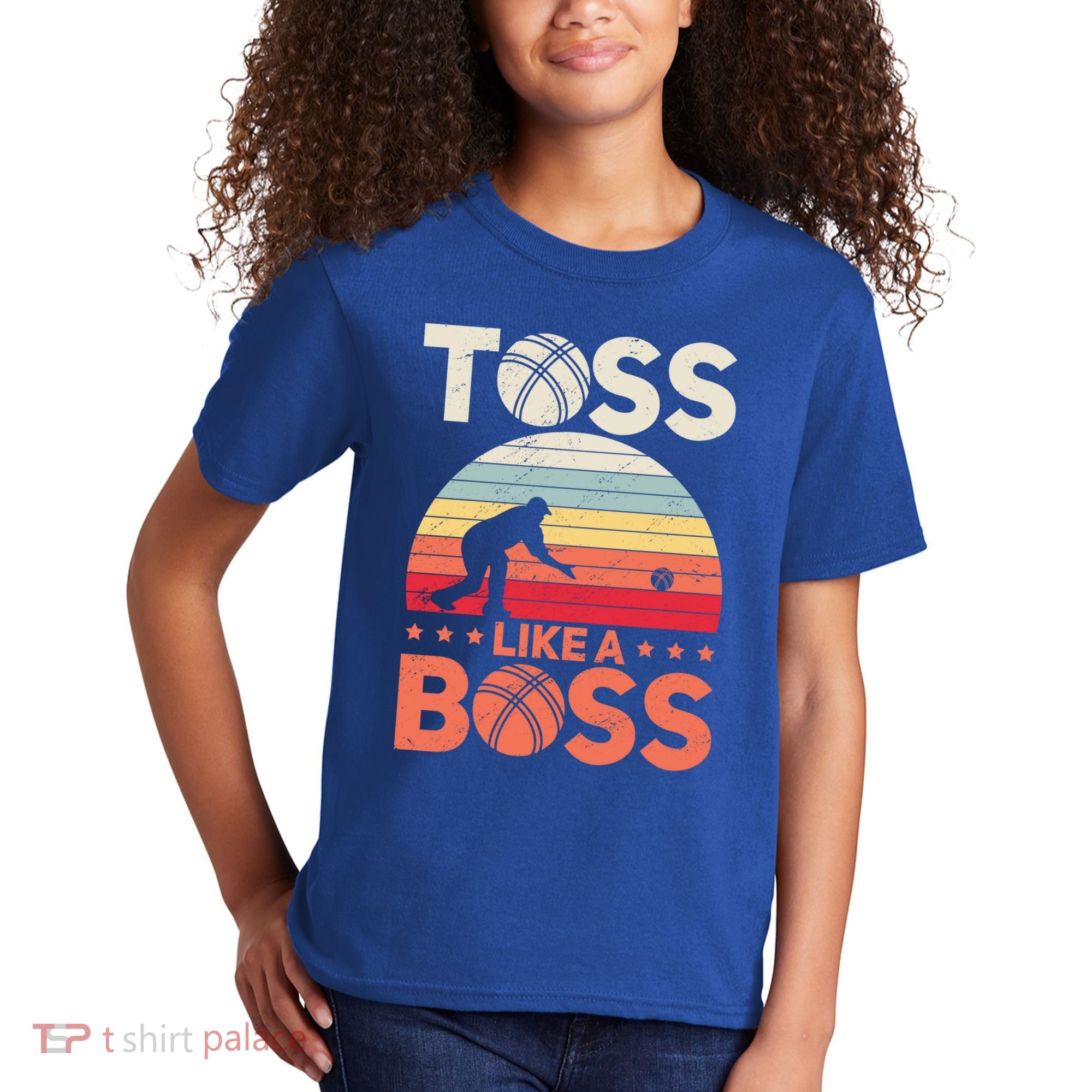 Bocce Legend Toss Like A Boss Funny Bocce Ball Cute Gift Kids T-Shirt