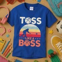 Bocce Legend Toss Like A Boss Funny Bocce Ball Cute Gift Kids T-Shirt thumb 3