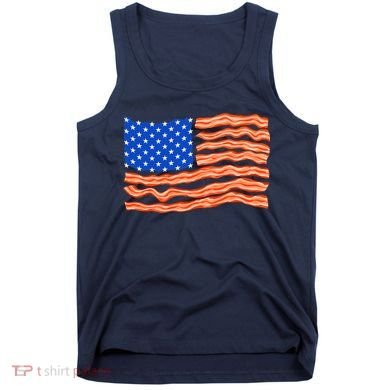Bacon Lover Tee, Meat Lover Design, Funny USA Flag Tank Top