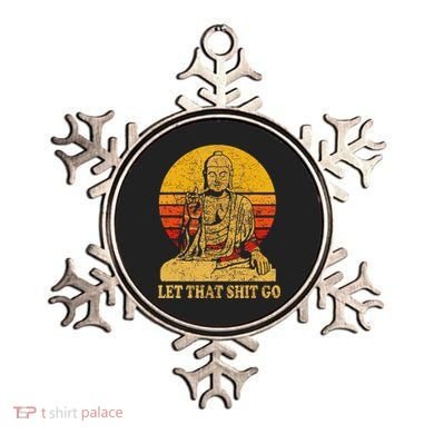 Buddha Let That Shit Go Gift Vintage Distressed Gift Ornament
