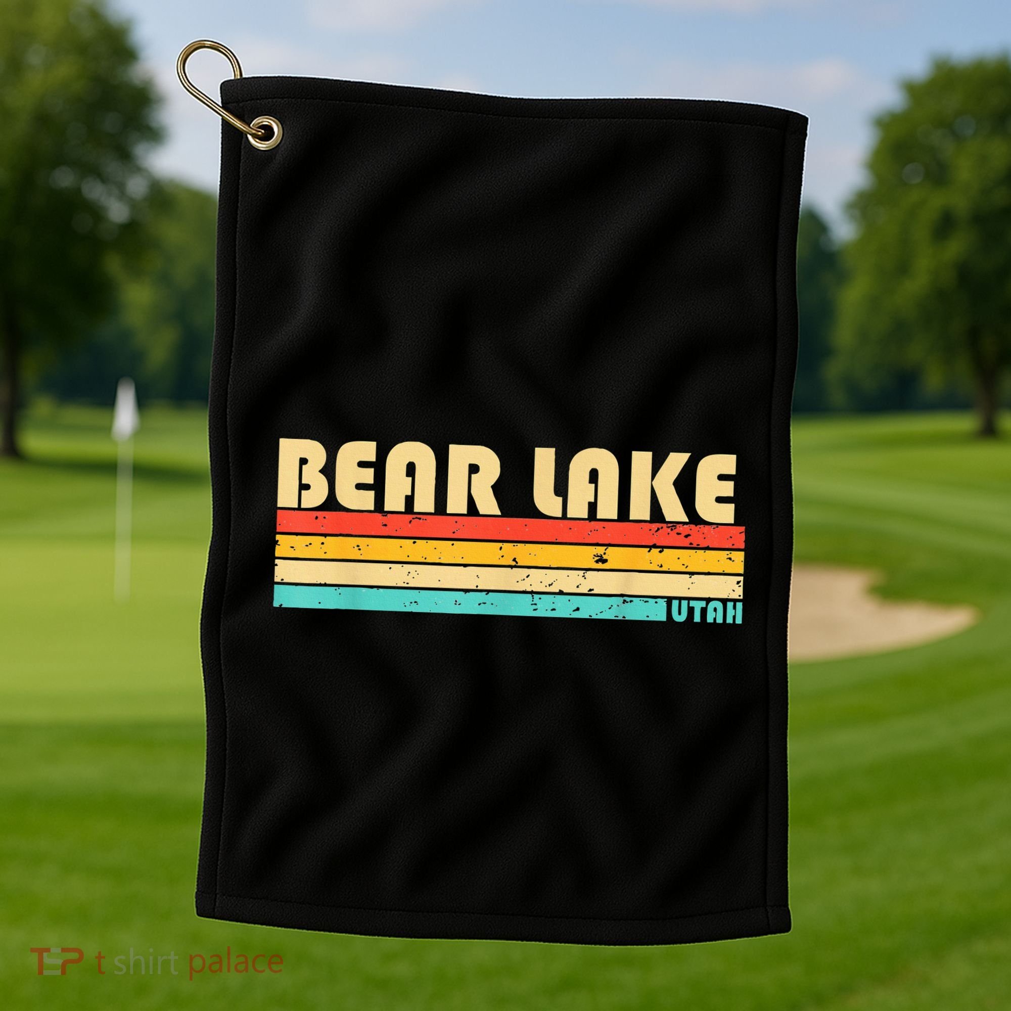 Bear Lake Utah Funny Fishing Camping Summer Golf Towel