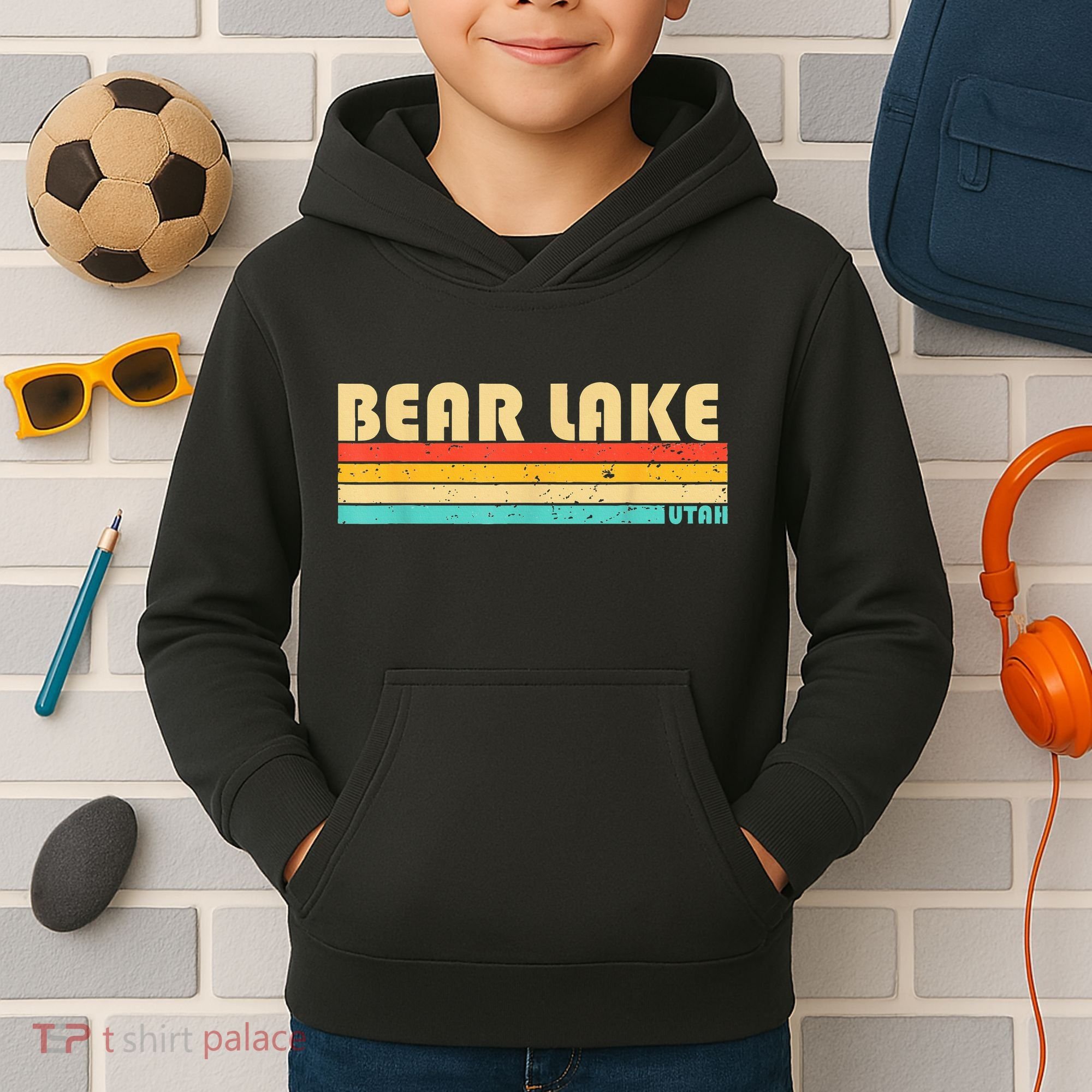 Bear Lake Utah Funny Fishing Camping Summer Kids Hoodie